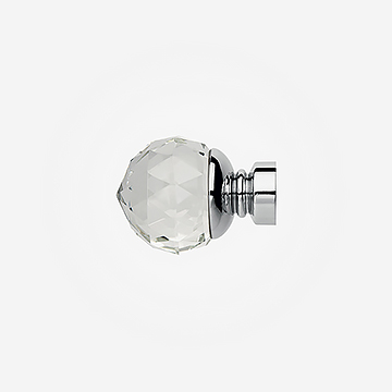 Clear Faceted Ball Finial For 35mm Neo Chrome