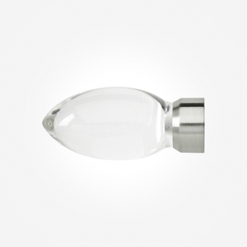 Clear Teardrop Finial For 28mm Neo Stainless Steel
