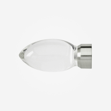 Clear Teardrop Finial For 35mm Neo Stainless Steel