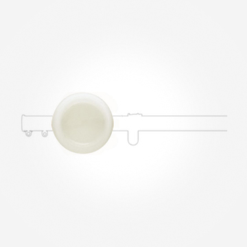 Midial - White Glass for 30mm Metropole Curtain Pole Accessory