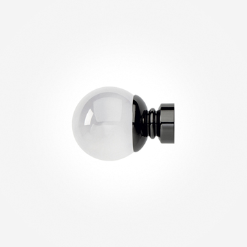 Plain Clear Ball Finial For 28mm Neo Black Nickel