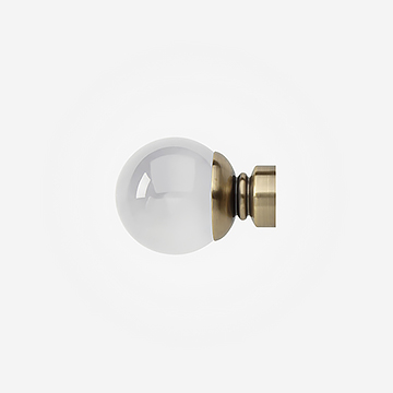 Plain Clear Ball Finial For 35mm Neo Spun Brass
