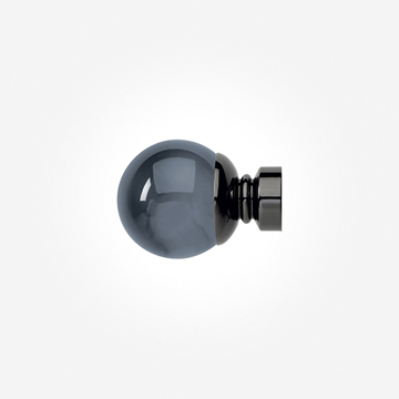 Plain Smoked Ball Finial For 28mm Neo Black Nickel