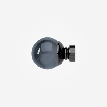 Plain Smoked Ball Finial For 35mm Neo Black Nickel