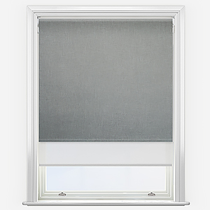Leniro Blackout Dove Grey & White Double Roller Blind