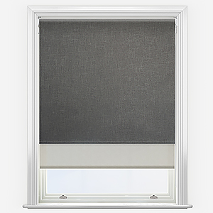 Leniro Blackout Mole Grey & Natural Double Roller Blind