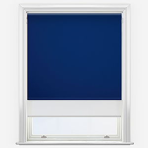 Carnival Blackout Sapphire & White Double Roller Blind
