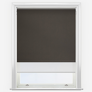 Optima Blackout Brown & White Double Roller Blind