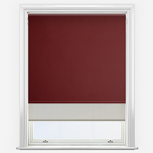 Optima Blackout Merlot Red & Natural Double Roller Blind