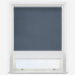 Optima Blackout Midnight Blue & White Double Roller Blind