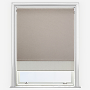 Oxford Blackout Taupe & Natural Double Roller Blind