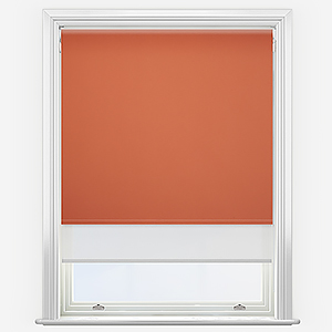 Pop Blackout Burn Orange & White Double Roller Blind