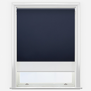 Spectrum Blackout Navy & White Double Roller Blind