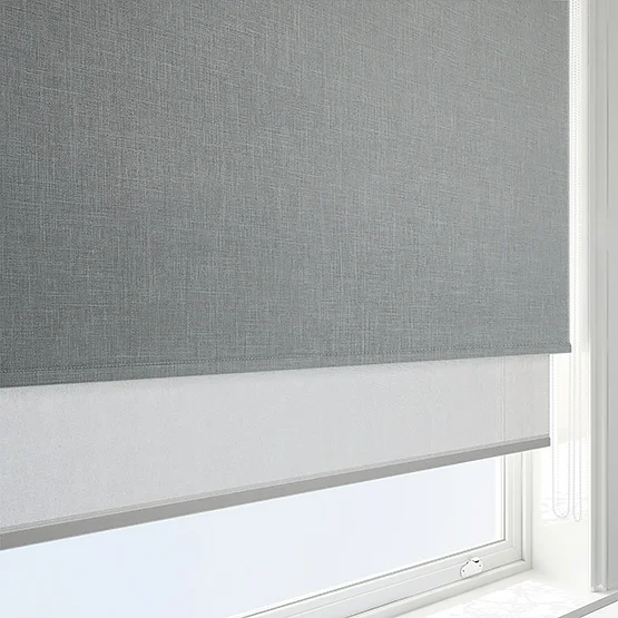 Leniro Blackout Dove Grey & Grey double_roller