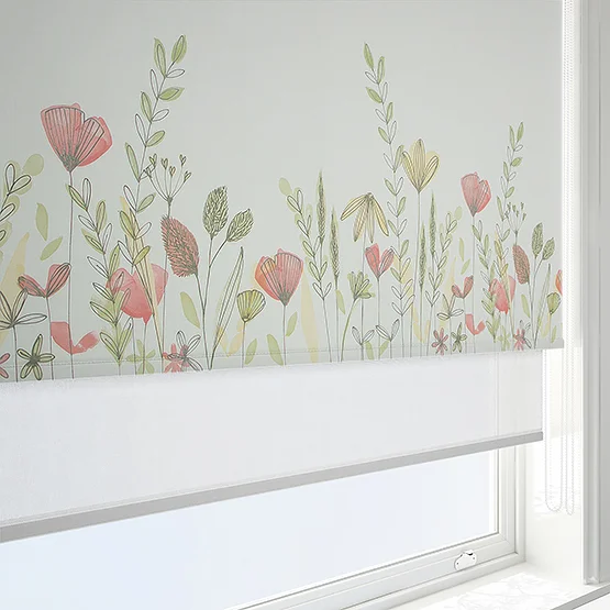 Wild Garden Poppy & White double_roller