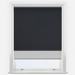 Double Roller SunVue Jet & Dove Grey
