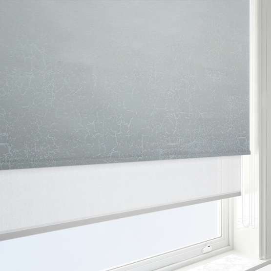 Lahore White & White Double Roller Blind Blinds Direct