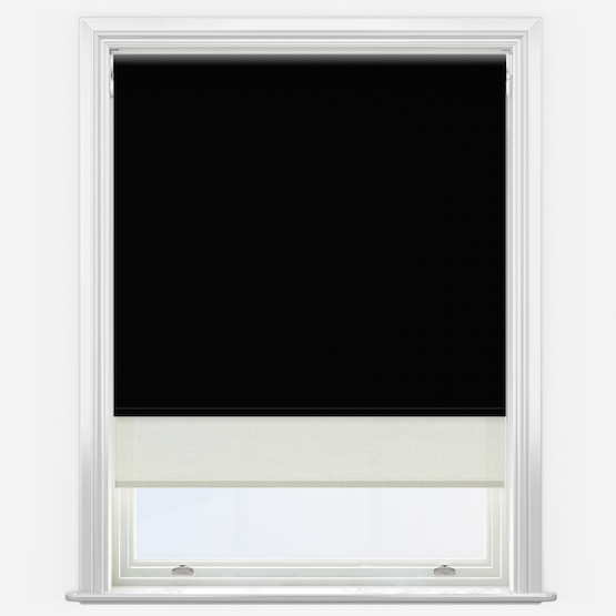 Double Roller AquaLuxe Black & Cream Double Roller Blind