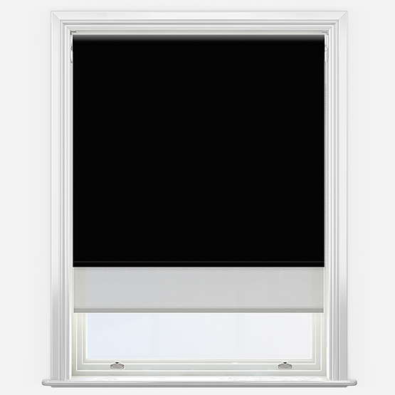 Double Roller AquaLuxe Black & Grey Double Roller Blind