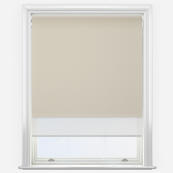 Double Roller AquaLuxe Linen & White Double Roller Blind