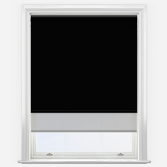 Double Roller AquaLuxe SunVue Black & Dove Grey Double Roller Blind