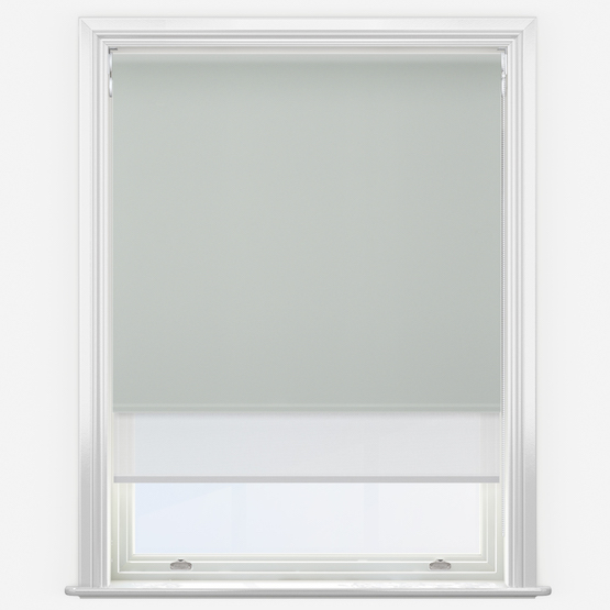 Double Roller AquaLuxe SunVue Grey & White Double Roller Blind
