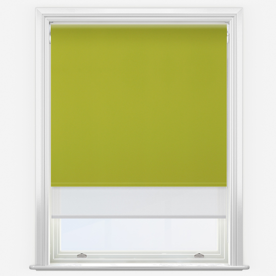Double Roller AquaLuxe SunVue Lime & White Double Roller Blind
