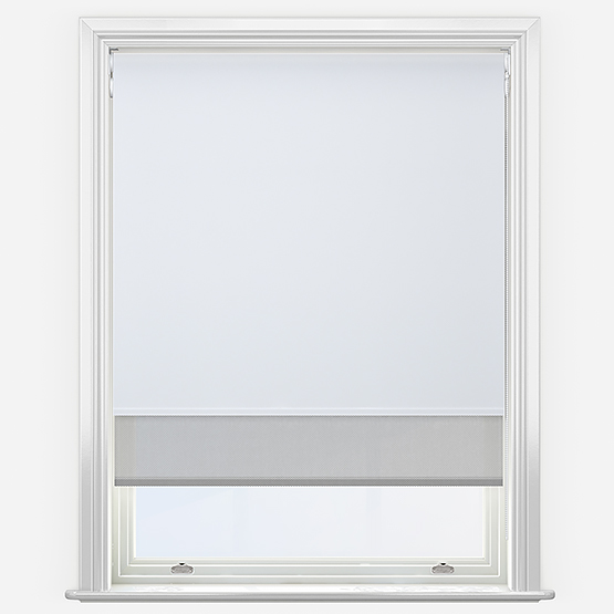 Double Roller AquaLuxe SunVue White & Dove Grey Double Roller Blind
