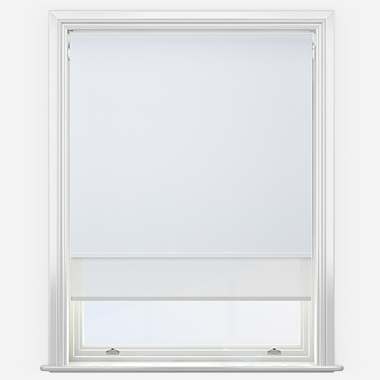 Double Roller AquaLuxe White & White Double Roller Blind