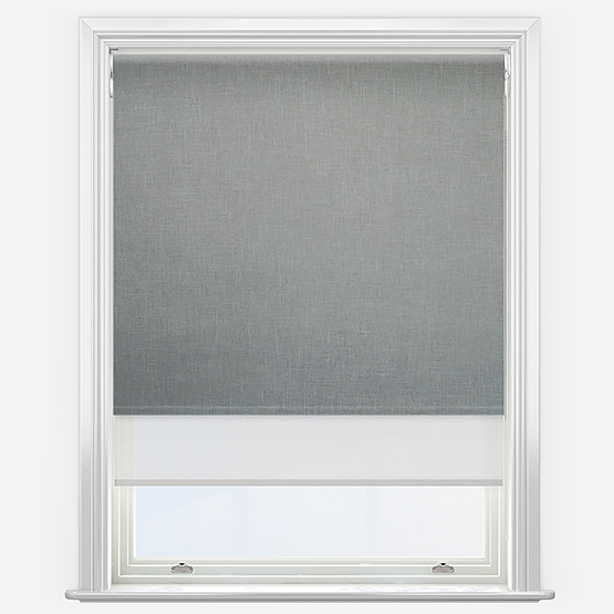 Double Roller Artivis Blackout Dove Grey & White Double Roller Blind