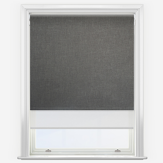 Double Roller Artivis Blackout Mole Grey & White Double Roller Blind