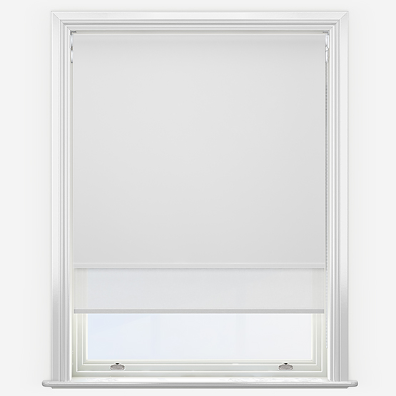 Double Roller Carnival Blackout China White & White Double Roller Blind