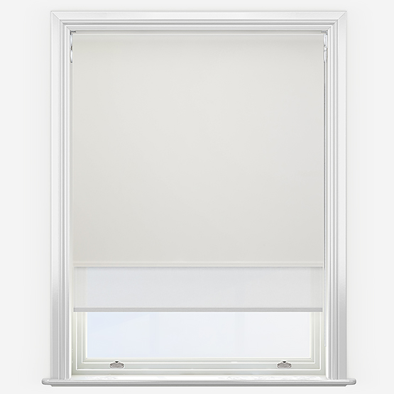 Double Roller Carnival Blackout Ecru & White Double Roller Blind