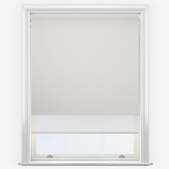 Double Roller Carnival Blackout Ivory & White Double Roller Blind