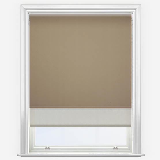 Double Roller Carnival Blackout Praline & Natural Double Roller Blind