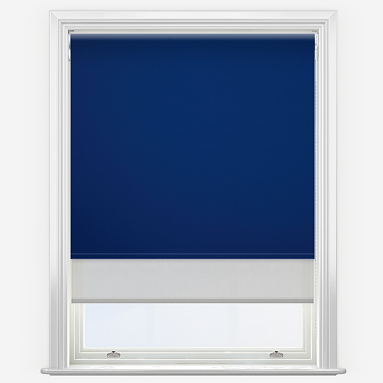 Double Roller Carnival Blackout Sapphire & Grey Double Roller Blind