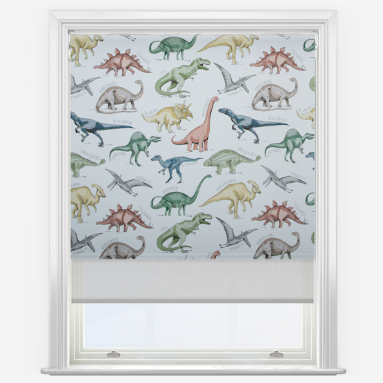 Double Roller Dinosaurs Prehistoric & Grey Double Roller Blind