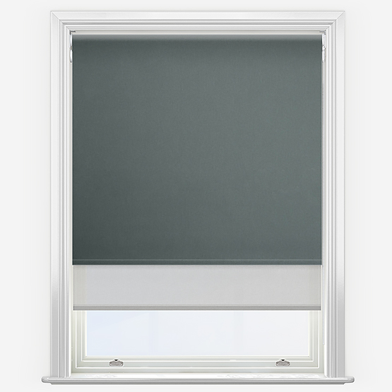Double Roller Fusion Blackout Anthracite Grey & Grey Double Roller Blind