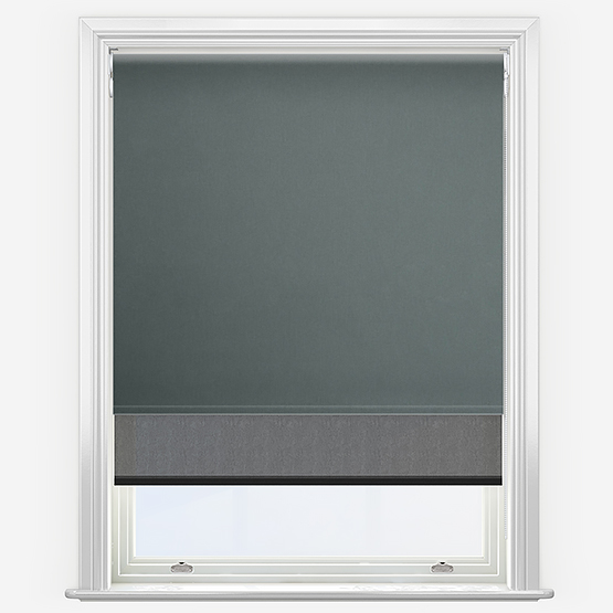 Double Roller Fusion Blackout Anthracite Grey & SunVue Jet Black Double Roller Blind