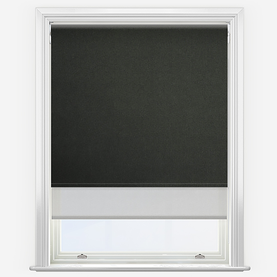 Double Roller Fusion Blackout Black & Grey Double Roller Blind
