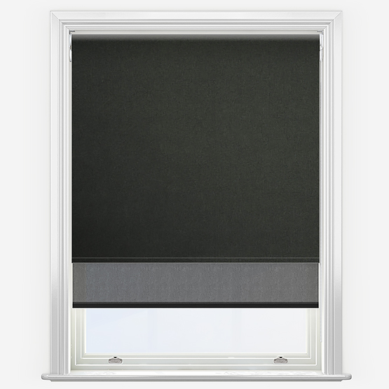 Double Roller Fusion Blackout Black & SunVue Jet Black Double Roller Blind