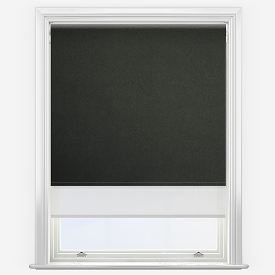 Double Roller Fusion Blackout Black & White Double Roller Blind