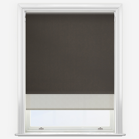 Double Roller Fusion Blackout Brown & Natural Double Roller Blind