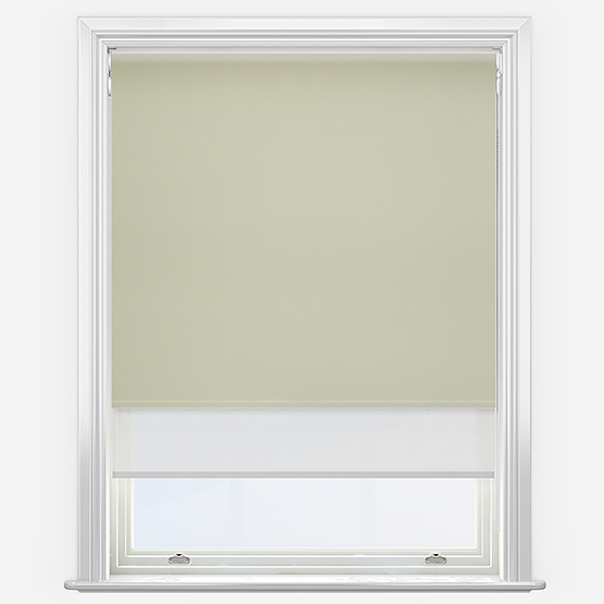 Double Roller Fusion Blackout Greige & White Double Roller Blind