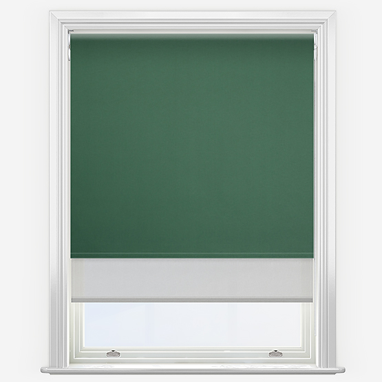 Double Roller Fusion Blackout Hunter Green & Grey Double Roller Blind