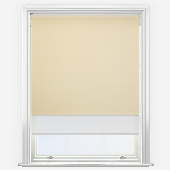 Double Roller Fusion Blackout Light Taupe & White Double Roller Blind