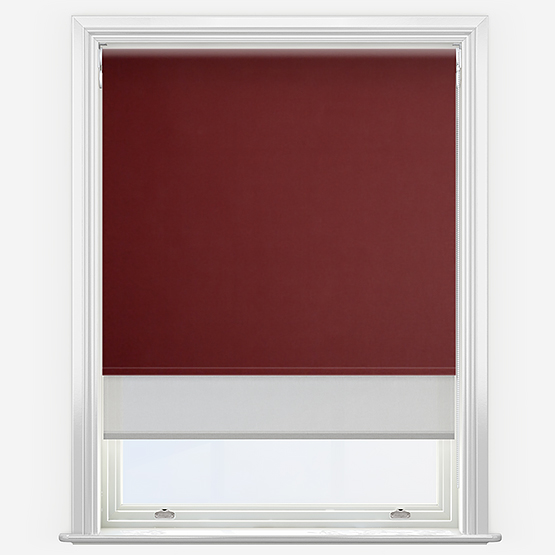 Double Roller Fusion Blackout Merlot Red & Grey Double Roller Blind