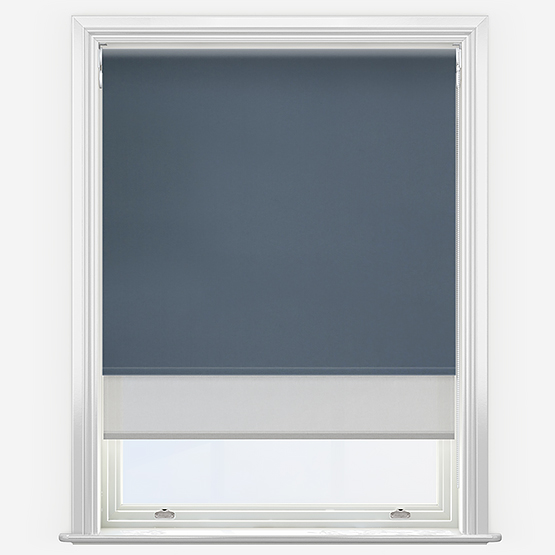Double Roller Fusion Blackout Midnight Blue & Grey Double Roller Blind