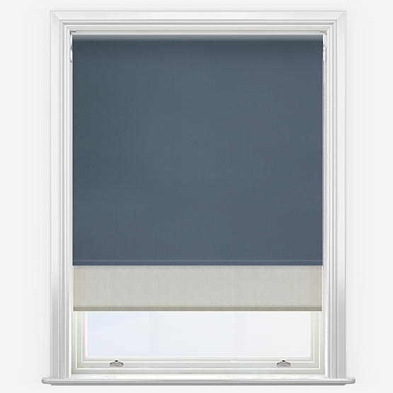 Double Roller Fusion Blackout Midnight Blue & Natural Double Roller Blind