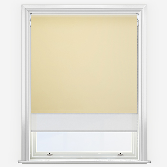 Double Roller Fusion Blackout Natural & White Double Roller Blind